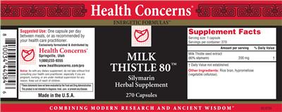Photo of the Health Concerns Milk Thistle 80 label