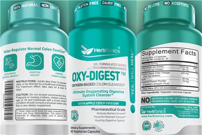 Photo of the HerbTonics Oxy-Digest label
