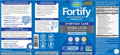 Photo of the Nature's Way Fortify Men's Probiotic 30 Billion label