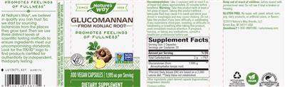 Photo of the Nature's Way Glucomannan from Konjack Root 1,995 mg label