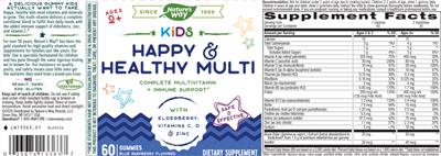 Photo of the Nature's Way Kids Happy & Healthy Multi Blue Raspberry Flavored label