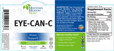 Photo of the Mountain Meadow Herbs Eye-Can-C label