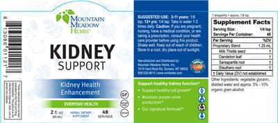 Photo of the Mountain Meadow Herbs Kidney Support label