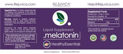 Photo of the Rejuvica Health Melatonin label