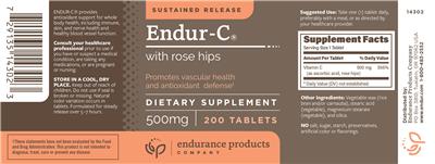 Photo of the Endurance Products Company Endur-C 500 mg label