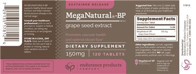 Photo of the Endurance Products Company MegaNatural-BP 150 mg label