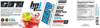 Photo of the BPI Sports Keto Weight Loss Strawberry Margarita label