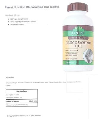 Photo of the Finest Nutrition Glucosamine HCl label