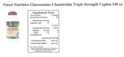 Photo of the Finest Nutrition Glucosamine Chondroitin label
