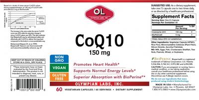 Photo of the OL Olympian Labs CoQ10 150 mg label