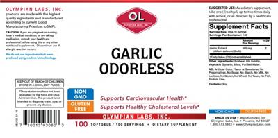 Photo of the OL Olympian Labs Garlic Odorless label
