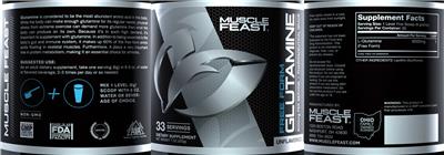 Photo of the Muscle Feast Free Form Glutamine Unflavored label
