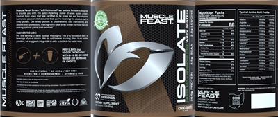 Photo of the Muscle Feast Isolate Whey Protein Chocolate label