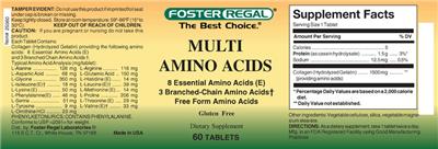 Photo of the Foster Regal Multi Amino Acids label