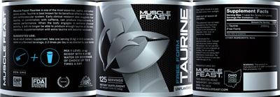 Photo of the Muscle Feast Free Form Taurine 2400 mg Unflavored label