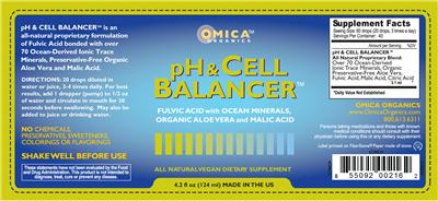 Photo of the Omica Organics pH & Cell Balancer label