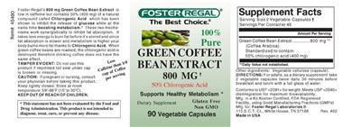 Photo of the Foster Regal Green Coffee Bean Extract 800 mg label