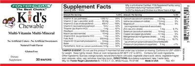 Photo of the Foster Regal Kid's Chewable Natural Fruit Flavor label