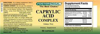 Photo of the Foster Regal Caprylic Acid Complex label