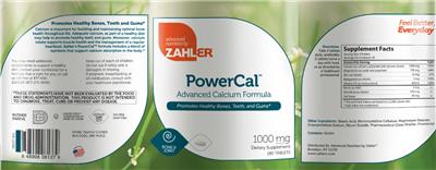 Photo of the Advanced Nutrition by Zahler PowerCal 1000 mg label