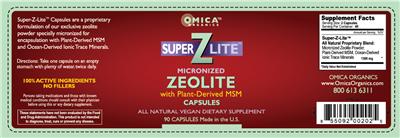 Photo of the Omica Organics Super Z Lite Micronized Zeolite With Plant-Derived MSM Capsules label