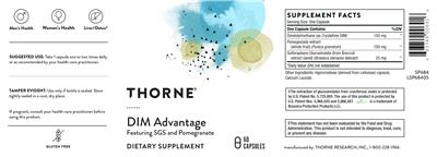Photo of the Thorne DIM Advantage label