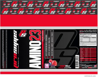 Photo of the PS ProSupps Amino23 Berry label