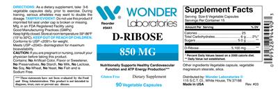 D-Ribose 850 mg