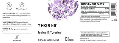 Iodine & Tyrosine のラベル画像（NIH DSLD）