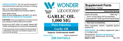 Photo of the Wonder Laboratories Garlic Oil 1,000 mg label