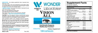 Photo of the Wonder Laboratories Vision All label