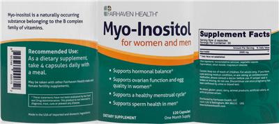 Photo of the Fairhaven Health Myo-Inositol for Women and Men label
