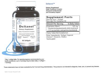 Photo of the Premier Research Labs Deltanol label