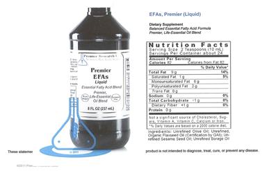 Photo of the Premier Research Labs Premier EFAs Liquid label