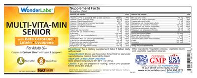 Photo of the Wonder Labs Multi-Vita-Min Senior label