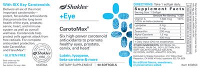 Product label for +Eye CarotoMax