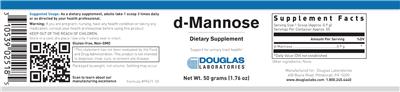 Photo of the Douglas Laboratories d-Mannose label