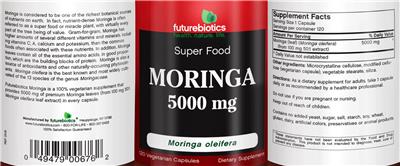 Photo of the Futurebiotics Moringa 5000 mg label