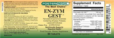 Photo of the Foster Regal En-Zym Gest label
