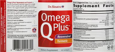 Photo of the Dr. Sinatra Omega Q Plus Resveratrol and Turmeric label