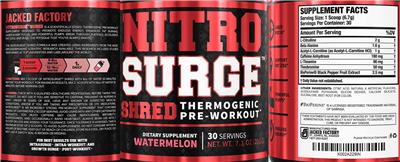 Photo of the Jacked Factory JF Nitrosurge Shred Watermelon label