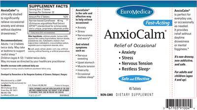 Photo of the EuroMedica AnxioCalm label