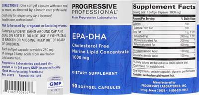 Photo of the Progressive Professional from Progressive Laboratories EPA-DHA 1000 mg label