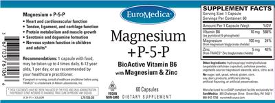Photo of the EuroMedica Magnesium + P-5-P label