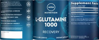 Photo of the MRM Nutrition L-Glutamine 1000 label