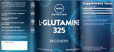 Photo of the MRM Nutrition L-Glutamine 325 label