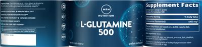 Photo of the MRM Nutrition L-Glutamine 500 label