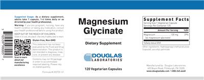 Photo of the Douglas Laboratories Magnesium Glycinate label
