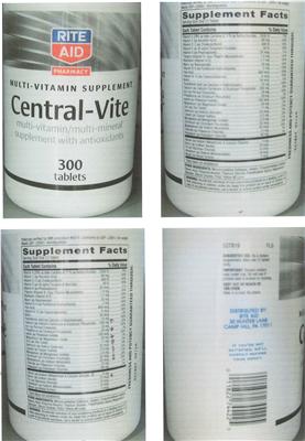 Photo of the Rite Aid Pharmacy Central-Vite label