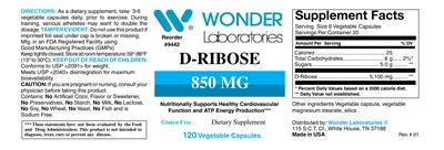 D-Ribose 850 mg